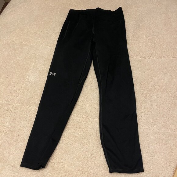 Under Armour Womens Black Compression Leggings With High Waist & Side Pockets Si - Picture 2 of 13
